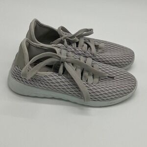 Sole Mates Women Sz‎ S 5/6 White Grey Mesh Lace Up Running Shoes Sneakers
